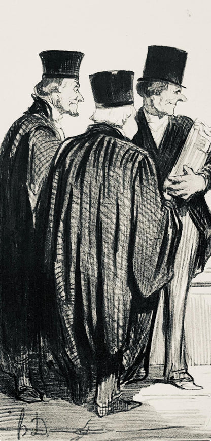 Honor Daumier, Composition, Honor Daumier, Law And Justice, Lithograph