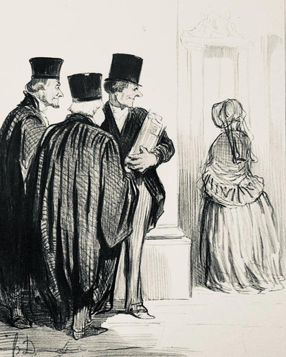 Honor Daumier, Composition, Honor Daumier, Law And Justice, Lithograph
