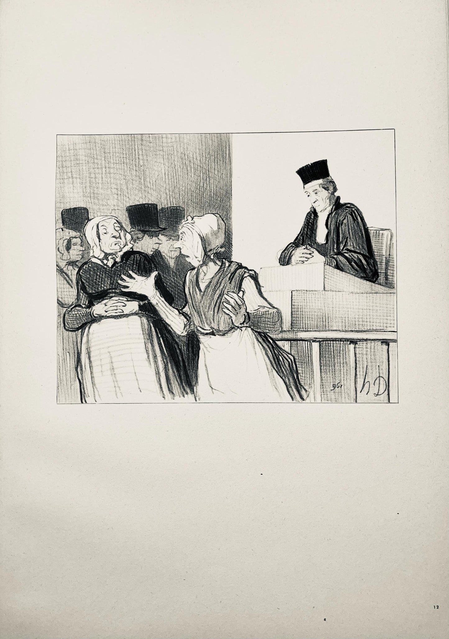 Honor Daumier, Composition, Honor Daumier, Law And Justice, Lithograph