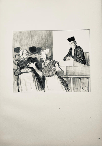 Honor Daumier, Composition, Honor Daumier, Law And Justice, Lithograph
