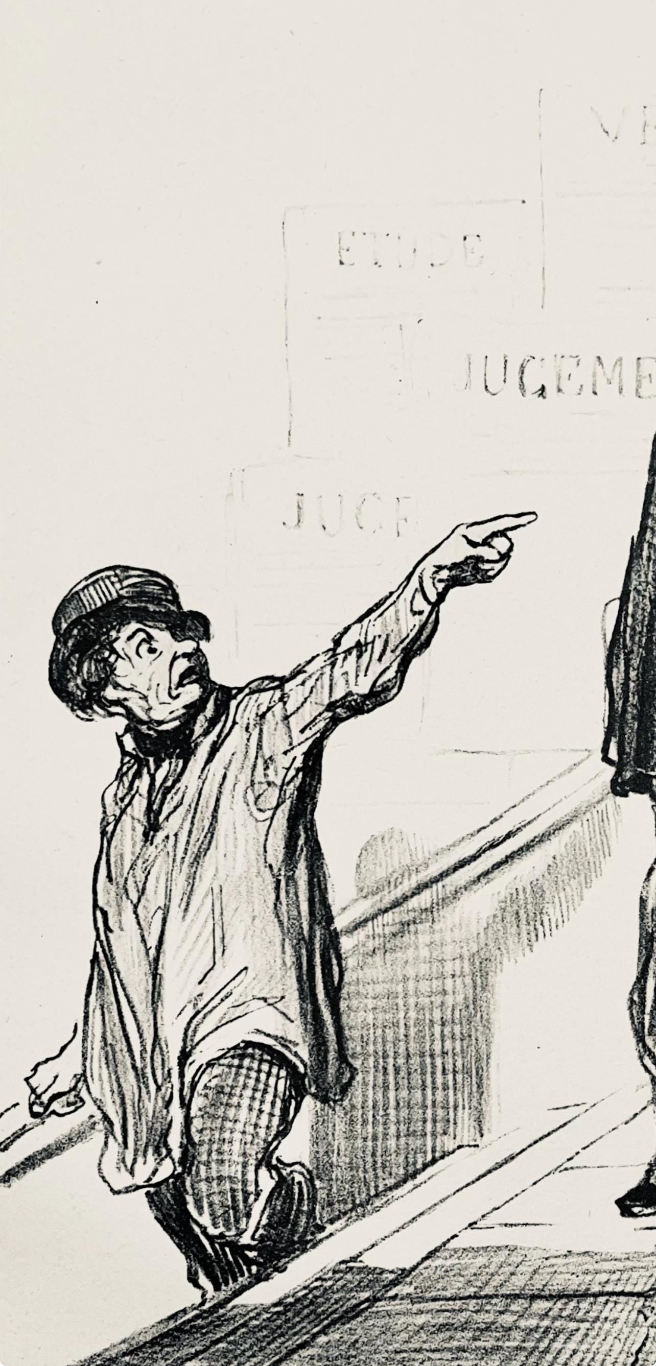 Honor Daumier, Composition, Honor Daumier, Law And Justice, Lithograph