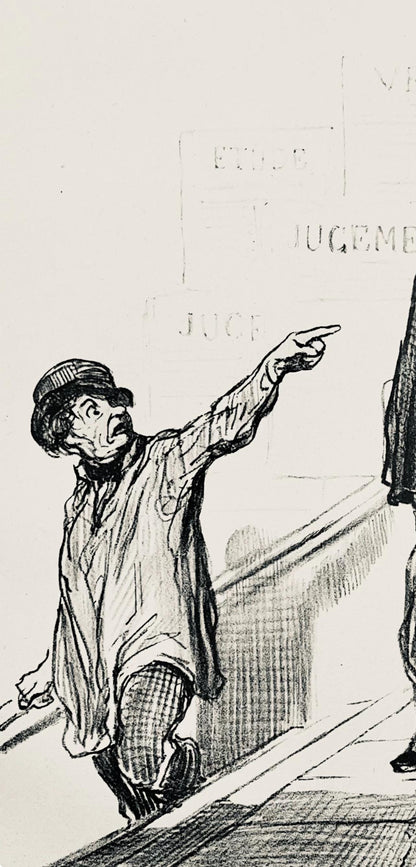 Honor Daumier, Composition, Honor Daumier, Law And Justice, Lithograph