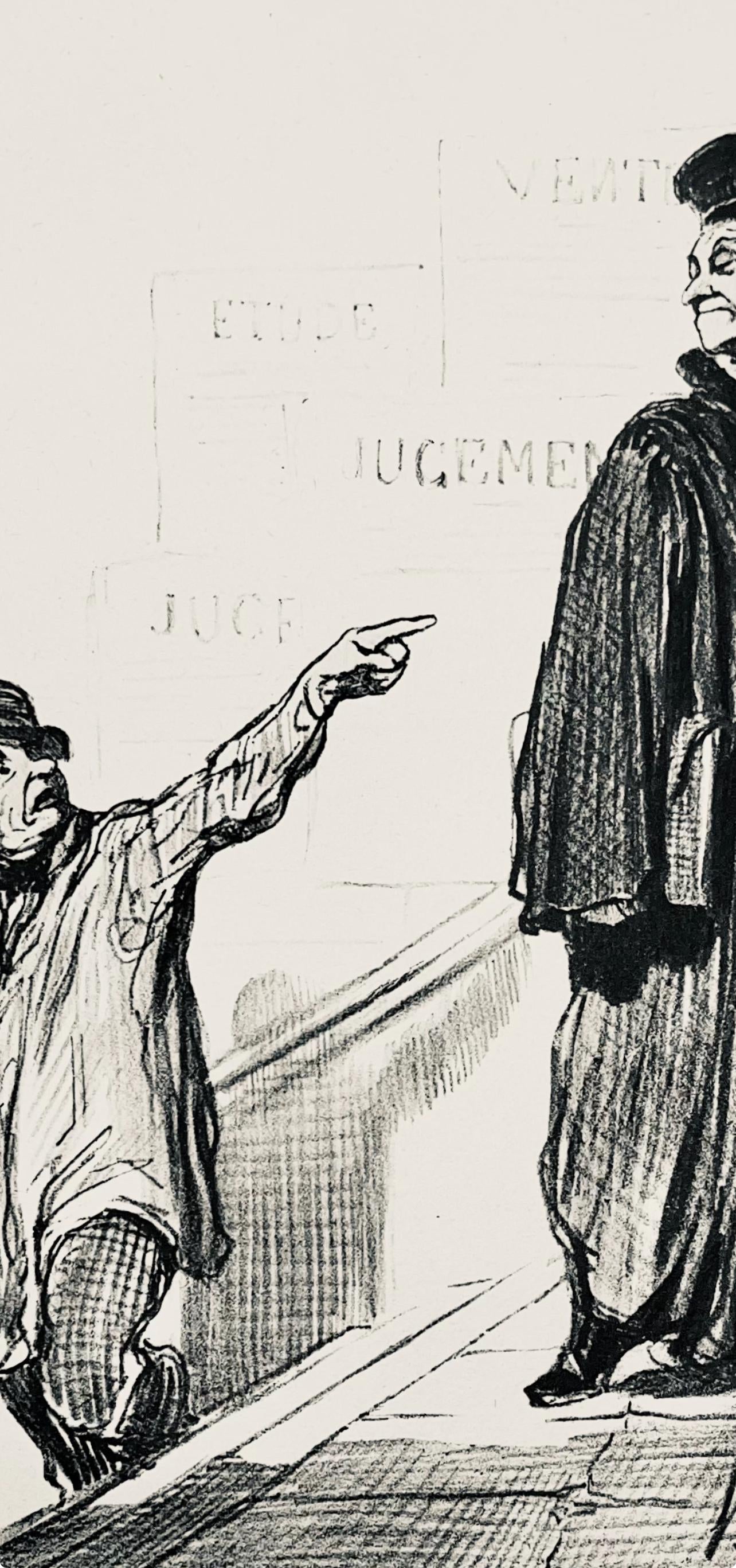 Honor Daumier, Composition, Honor Daumier, Law And Justice, Lithograph