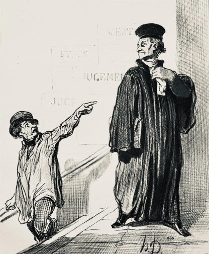 Honor Daumier, Composition, Honor Daumier, Law And Justice, Lithograph