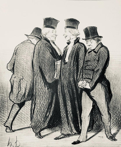 Honor Daumier, Composition, Honor Daumier, Law And Justice, Lithograph