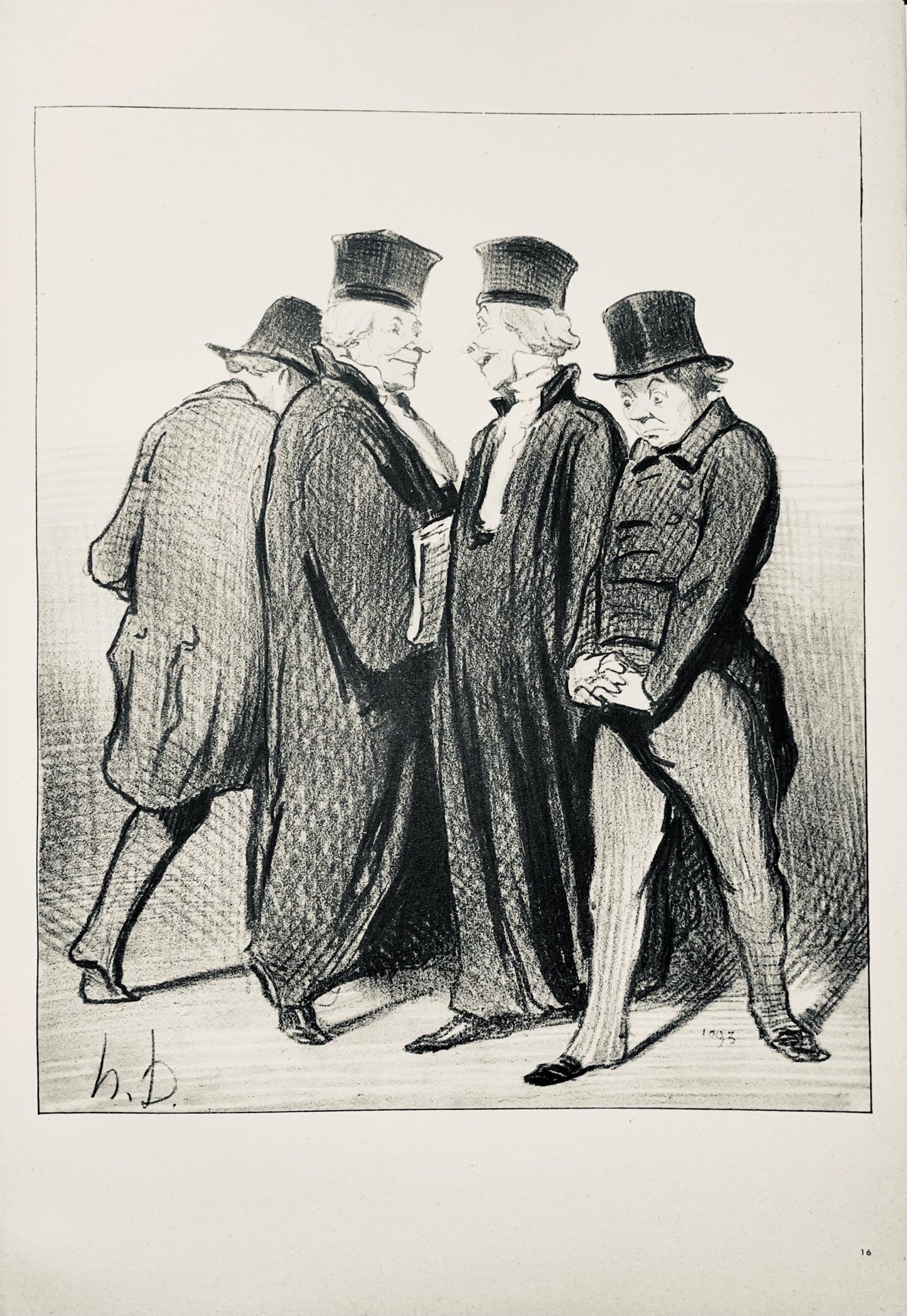 Honor Daumier, Composition, Honor Daumier, Law And Justice, Lithograph