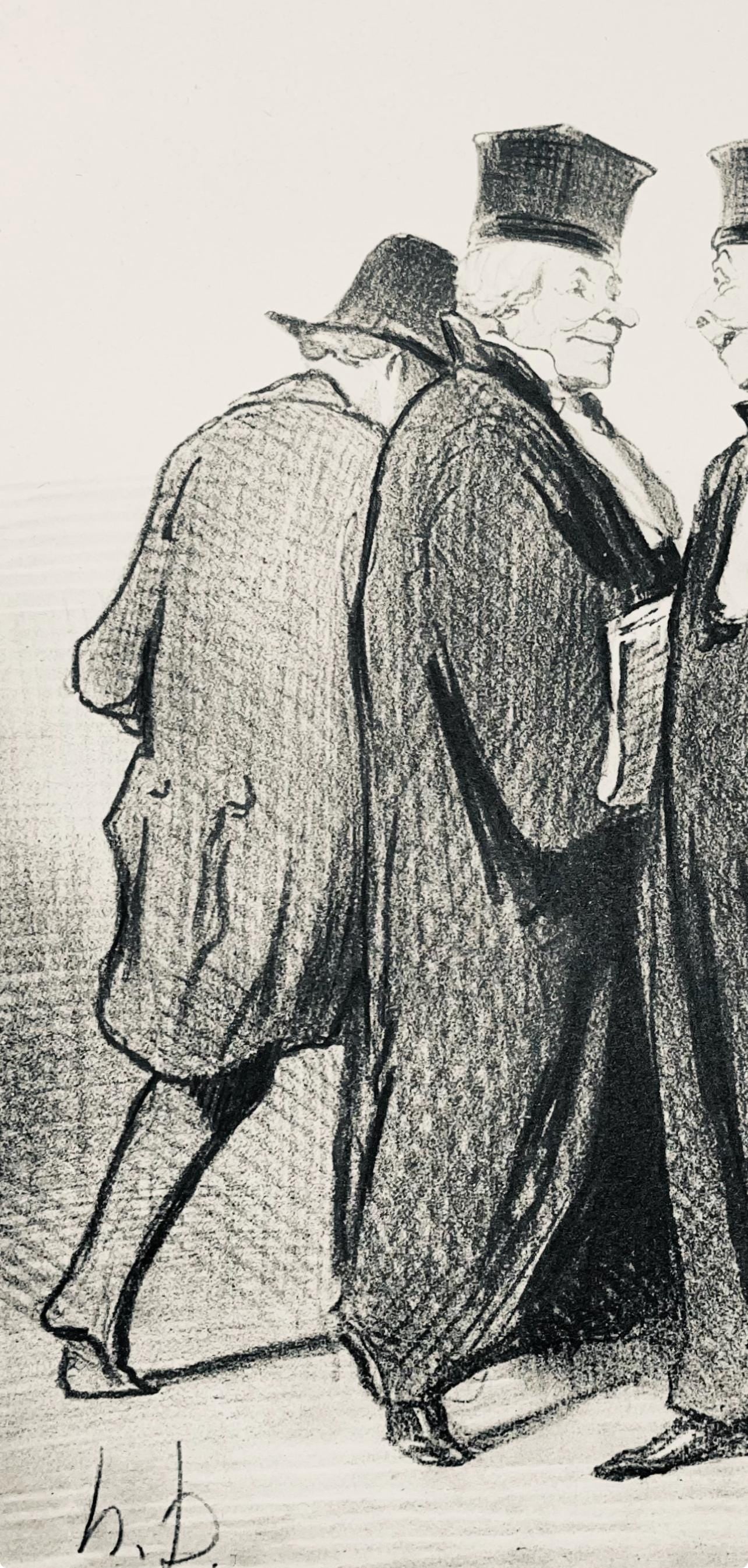 Honor Daumier, Composition, Honor Daumier, Law And Justice, Lithograph