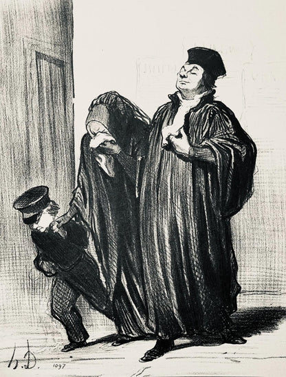 Honor Daumier, Composition, Honor Daumier, Law And Justice, Lithograph