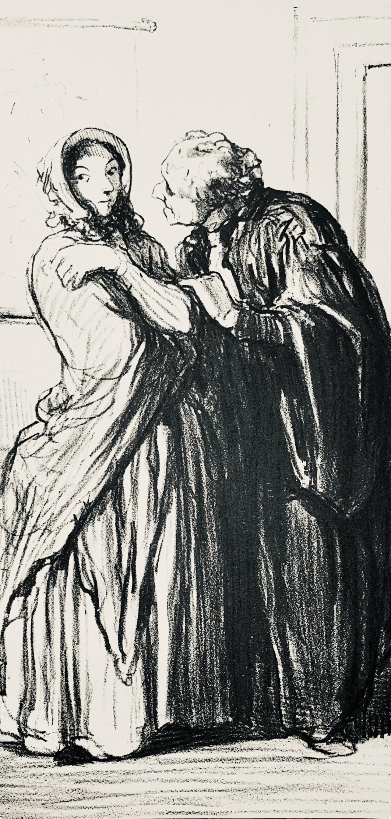 Honor Daumier, Composition, Honor Daumier, Law And Justice, Lithograph