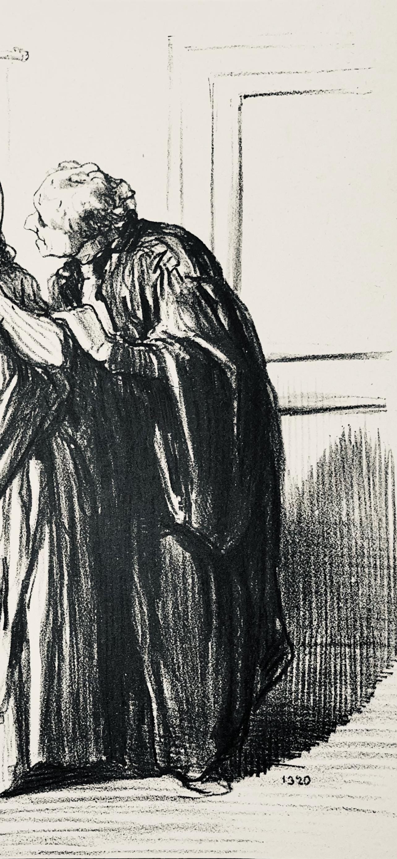 Honor Daumier, Composition, Honor Daumier, Law And Justice, Lithograph