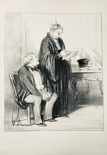 Honor Daumier, Composition, Honor Daumier, Law And Justice, Lithograph