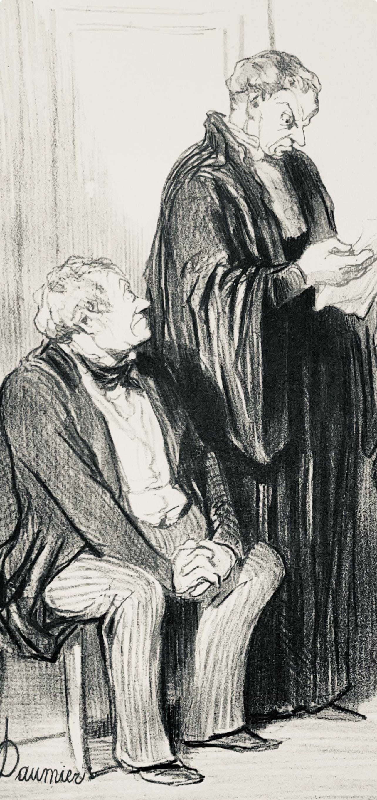 Honor Daumier, Composition, Honor Daumier, Law And Justice, Lithograph