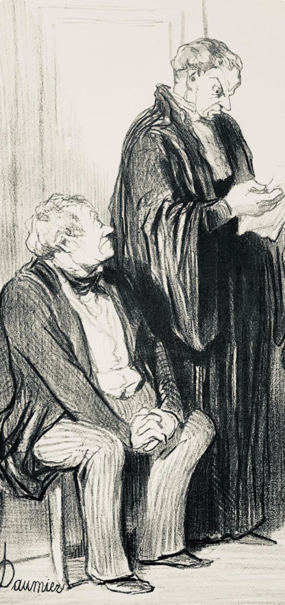 Honor Daumier, Composition, Honor Daumier, Law And Justice, Lithograph