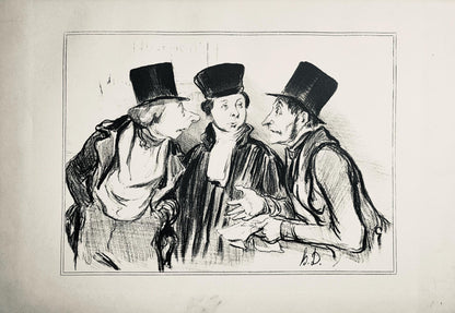 Honor Daumier, Composition, Honor Daumier, Law And Justice, Lithograph