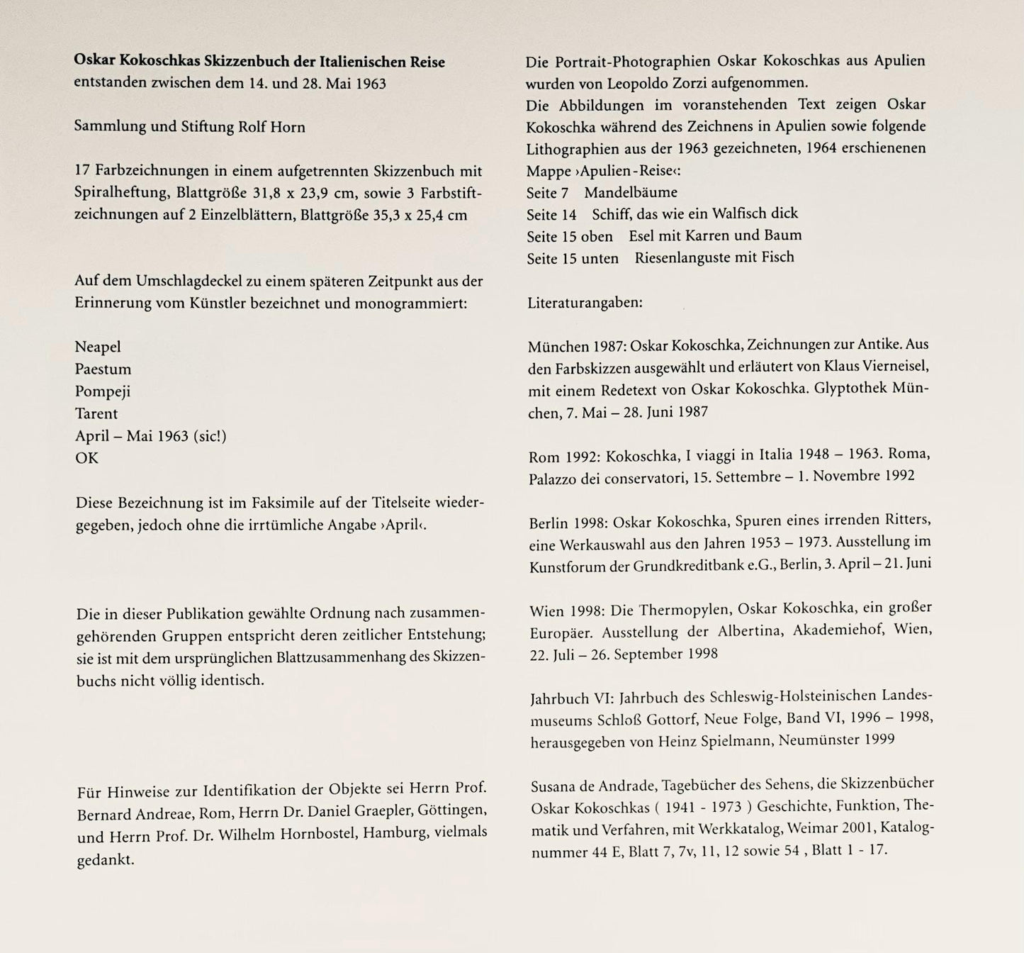 Oskar Kokoschka, Composition, Skizzenbuch Der Italienischen Reise 1963, Lithograph