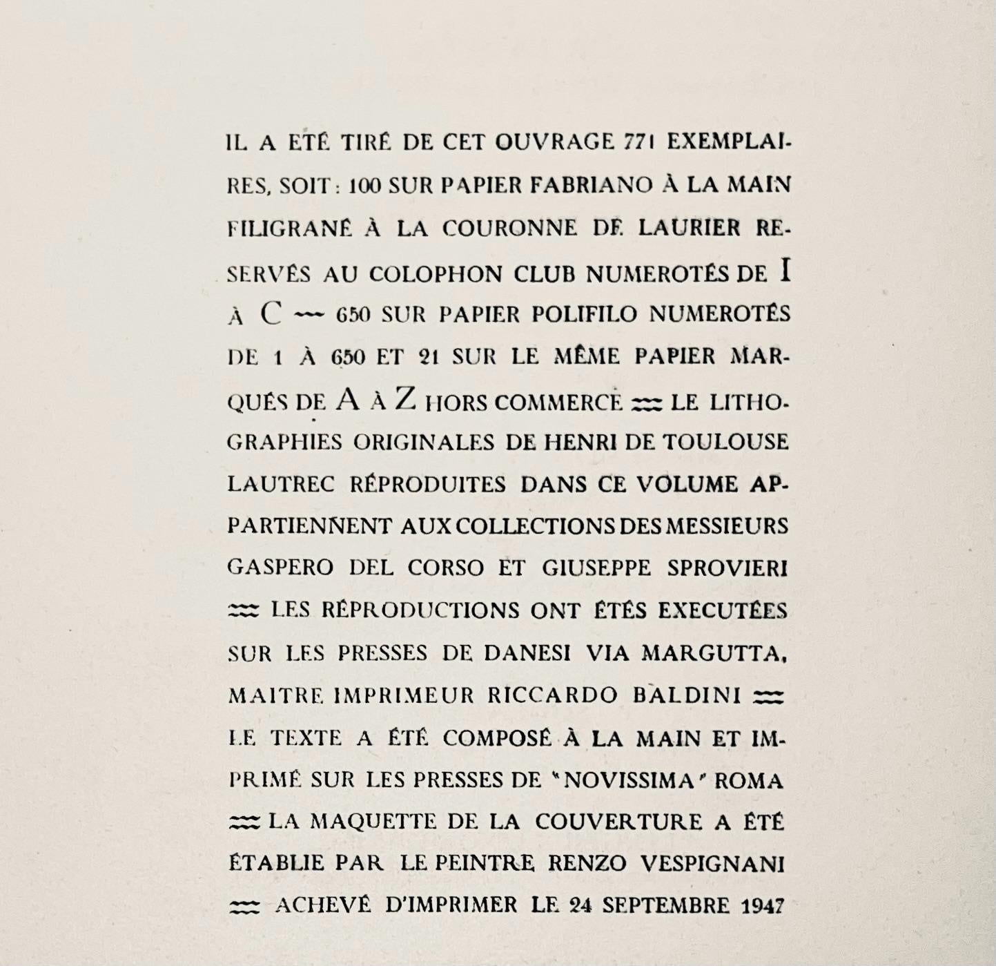 Henri de Toulouse-Lautrec, Composition, Images de Lautrec, 21 Planches en Couleurs, Collezione dell'Obelisco, Lithograph