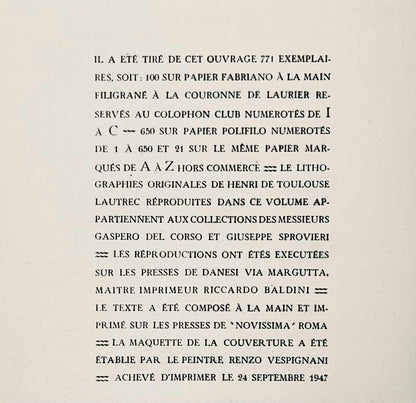 Henri de Toulouse-Lautrec, Composition, Images de Lautrec, 21 Planches en Couleurs, Collezione dell'Obelisco, Lithograph