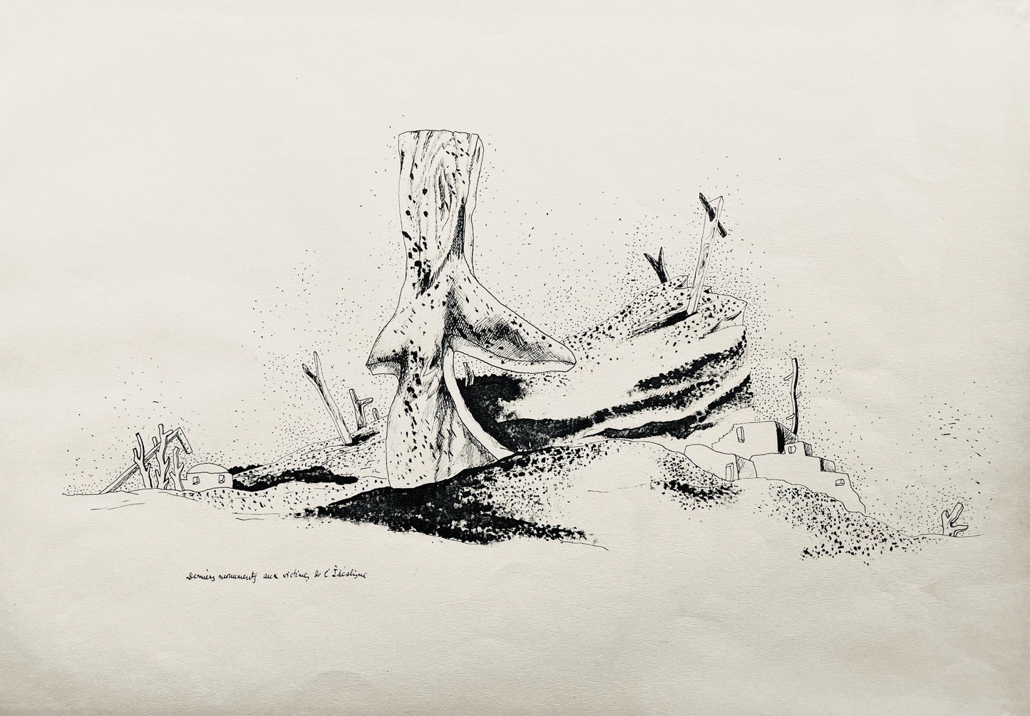 Jean Lurat, Derniers Monuments Aux Victimes, Huit Dessins La Plume, Lithograph