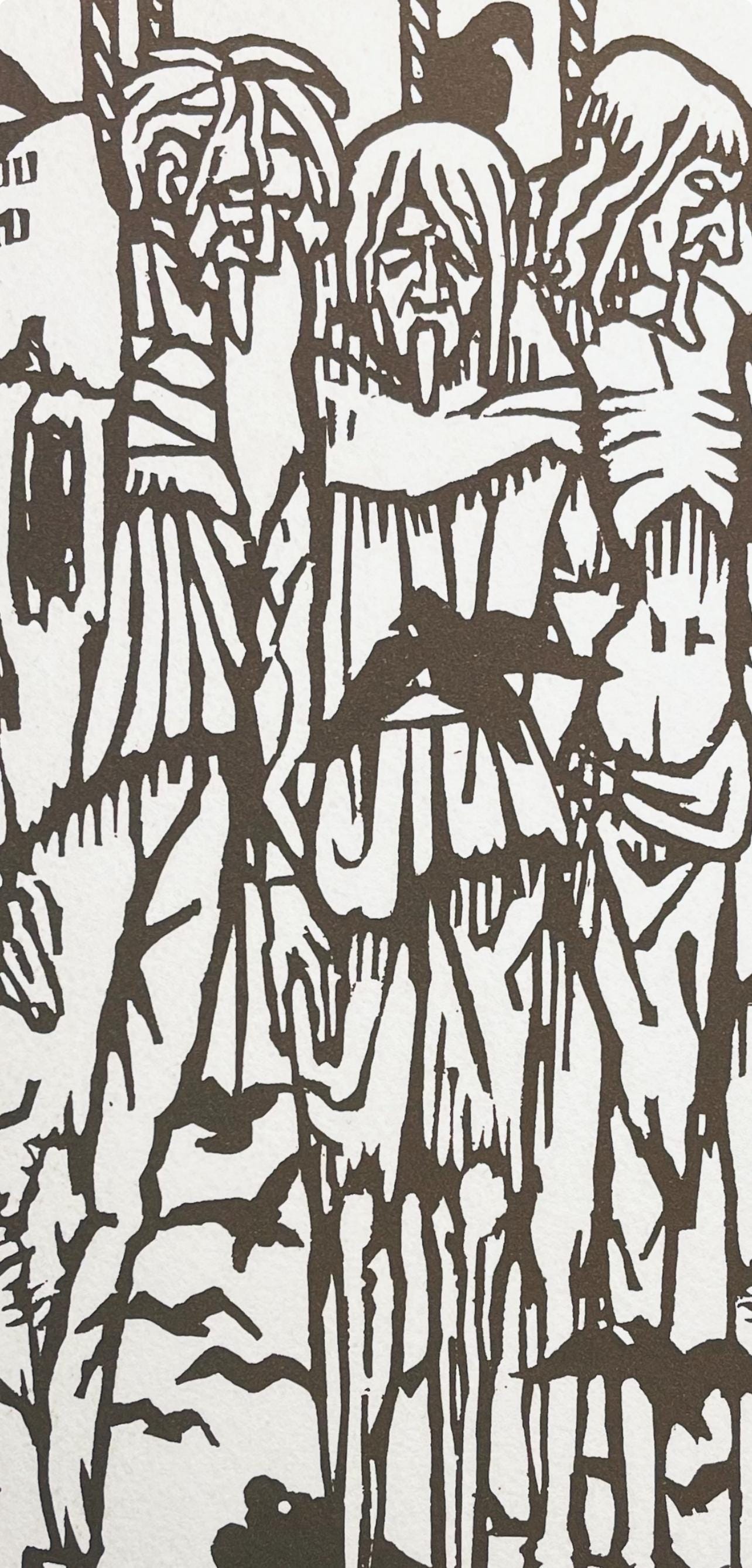 Mile Bernard, Composition, Loge De Mile Bernard, Woodcut