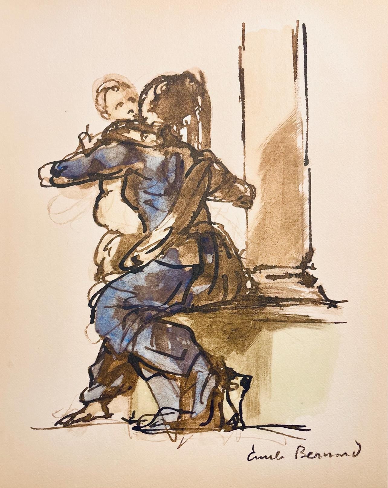 Mile Bernard, Composition, Loge De Mile Bernard, Woodcut