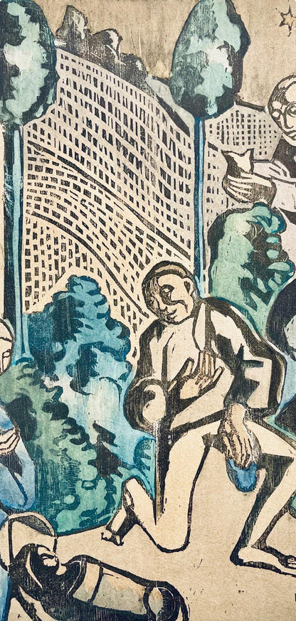 Mile Bernard, Composition, Loge De Mile Bernard, Woodcut