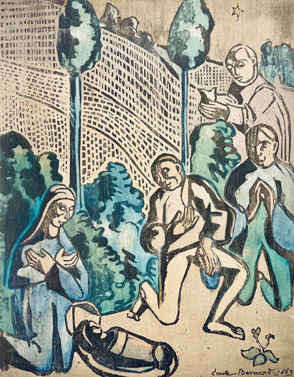 Mile Bernard, Composition, Loge De Mile Bernard, Woodcut