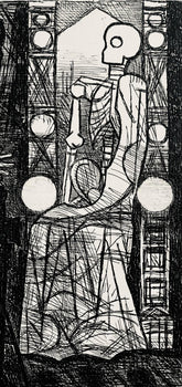 Etching - Marcel Gromaire - Le Spectre De Banquo - Scne XIII - Shakespeare - Macbeth - Eaux-fortes