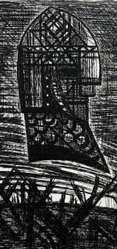 Etching - Marcel Gromaire - Prsage - Tte Arme - Scne XVI - Shakespeare - Macbeth - Eaux-fortes de