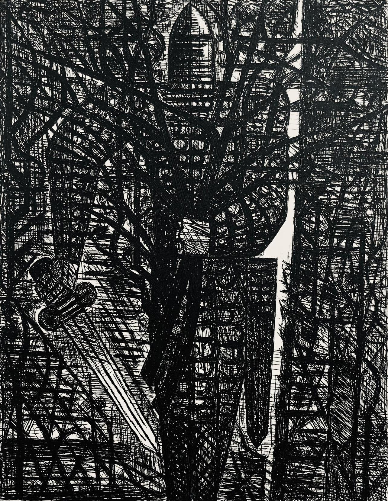 Etching - Marcel Gromaire - La Foret En Marche - Scne XXIII - Shakespeare - Macbeth - Eaux-fortes