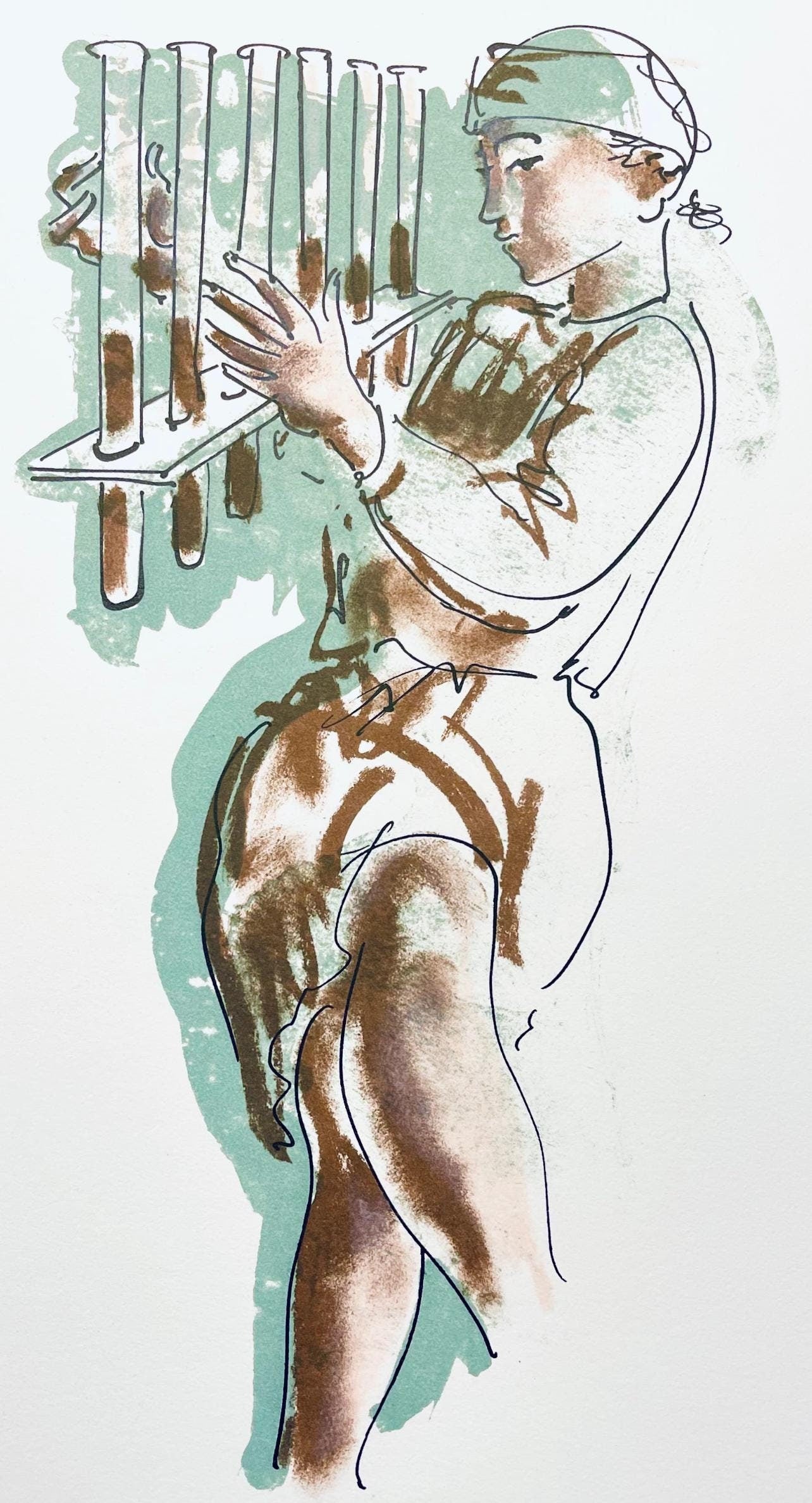 Hans Erni, Composition, Rflexions Simples Sur Le Corps, Lithograph