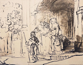 Rembrandt Van Rijn, Abraham Sending Away Hagar, Drawings From The Bible, Collotype