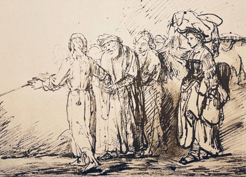 Rembrandt Van Rijn, Lot Brought Forth From Sodom, Rembrandt, Drawings From The Bible, Collotype