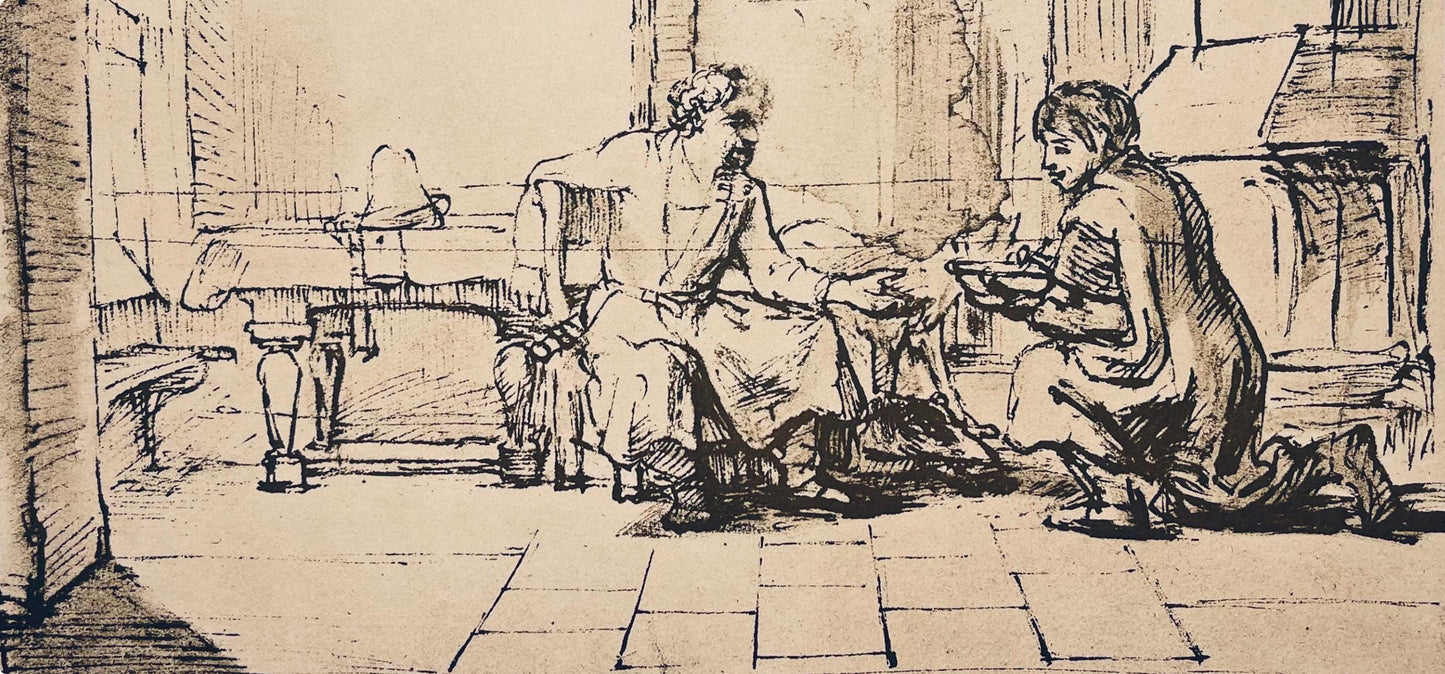 Rembrandt Van Rijn, Esau Selling His Birthright, Rembrandt, Drawings From The Bible, Collotype