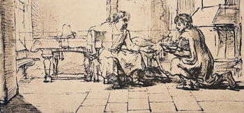 Rembrandt Van Rijn, Esau Selling His Birthright, Rembrandt, Drawings From The Bible, Collotype