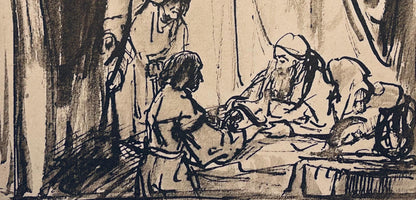 Rembrandt Van Rijn, Isaac Blessing Jacob, Rembrandt, Drawings From The Bible, Collotype