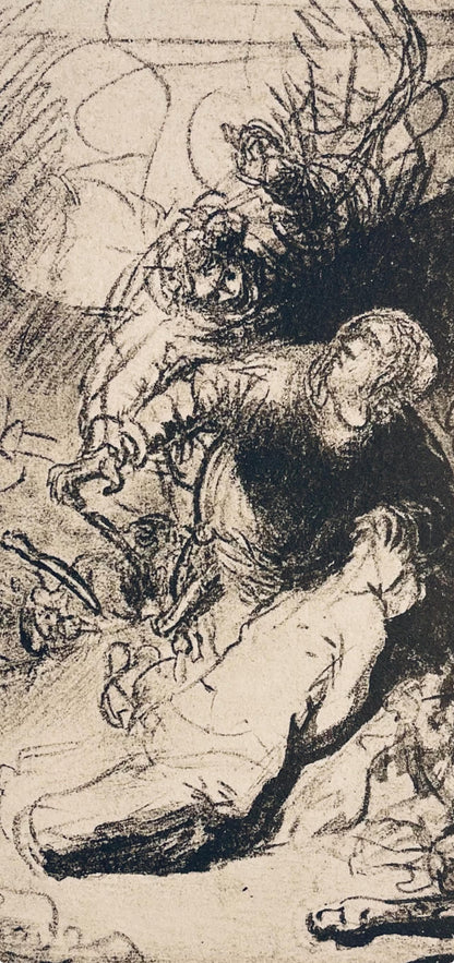 Rembrandt Van Rijn, Abraham About To Sacrifice Isaac, Drawings From The Bible, Collotype