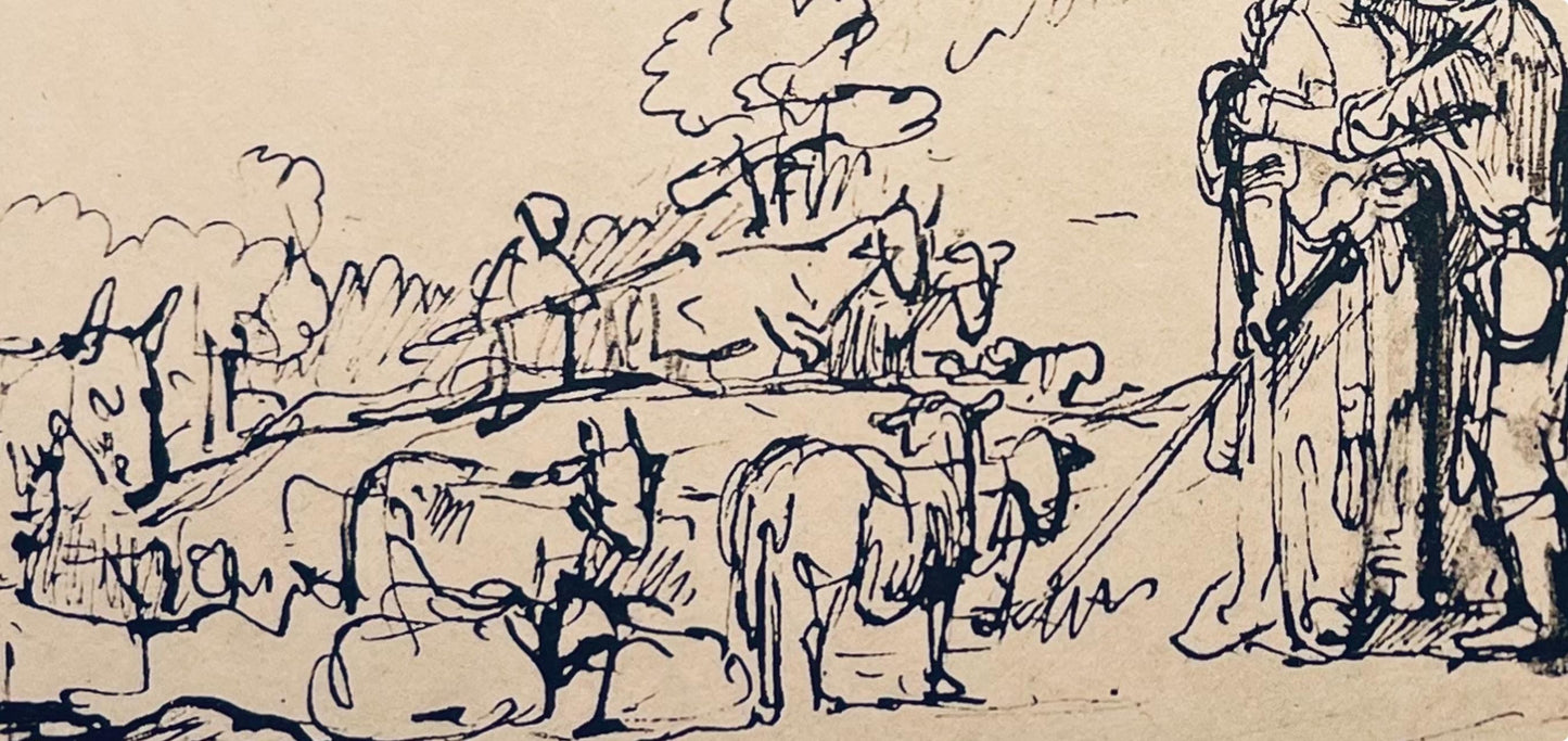 Rembrandt Van Rijn, Jacob And Rachel, Drawings From The Bible, Collotype