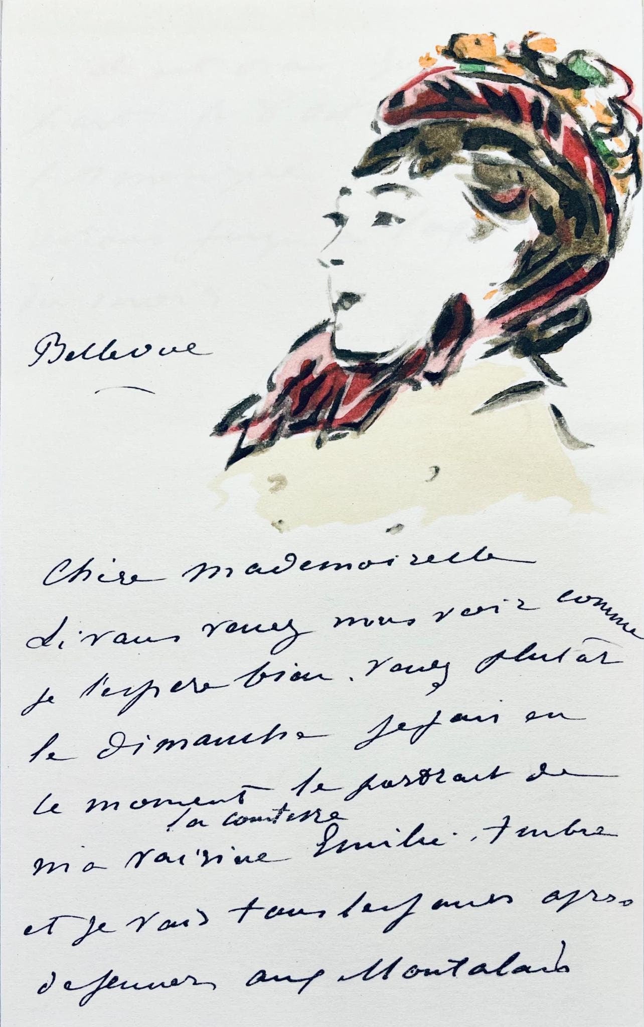 Douard Manet, Composition, Douard Manet, Letters With Aquarelles, Lithograph