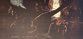 Woodcut - Paul Gauguin - The Devil Speaks (Mahna No Varua Ino) - Gauguin