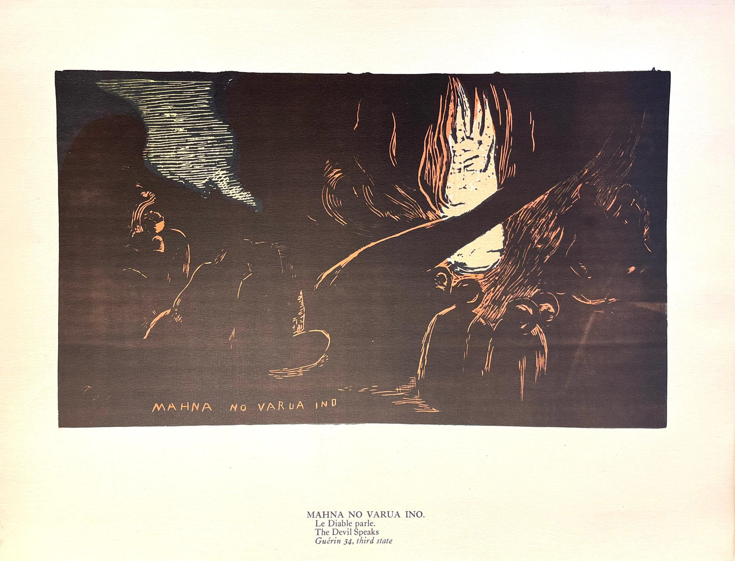 Paul Gauguin, The Devil Speaks (Mahna No Varua Ino), Gauguin, Woodcut