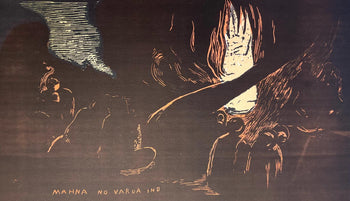 Woodcut - Paul Gauguin - The Devil Speaks (Mahna No Varua Ino) - Gauguin