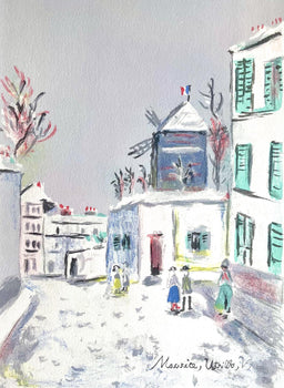 Maurice Utrillo, Montmartre (Moulin De La Galette), Paris Capitale, Lithograph