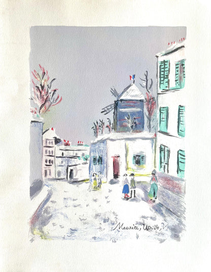 Maurice Utrillo, Montmartre (Moulin De La Galette), Paris Capitale, Lithograph