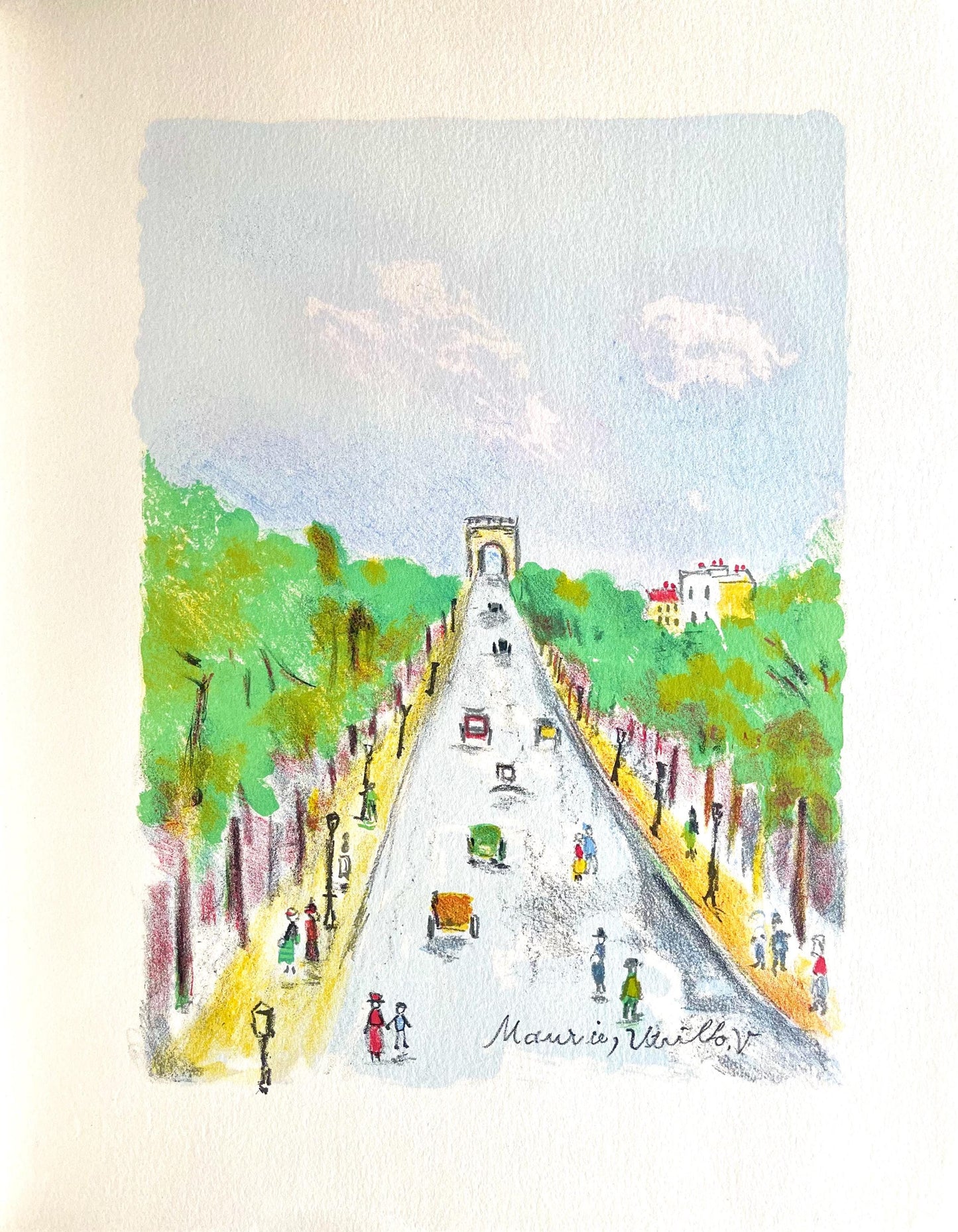 Maurice Utrillo, Arc De Triomphe (Champs-Elyses), Paris Capitale, Lithograph