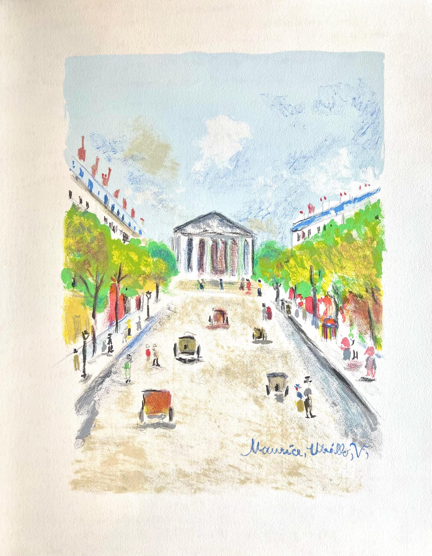 Maurice Utrillo, Rue Royale (La Madeleine), Paris Capitale, Lithograph