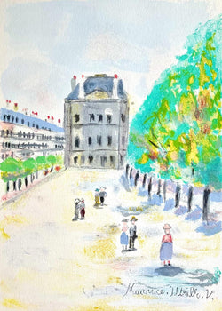 Lithograph - Maurice Utrillo - Au Muse du Louvre (Rue de Rivoli) - Paris Capitale