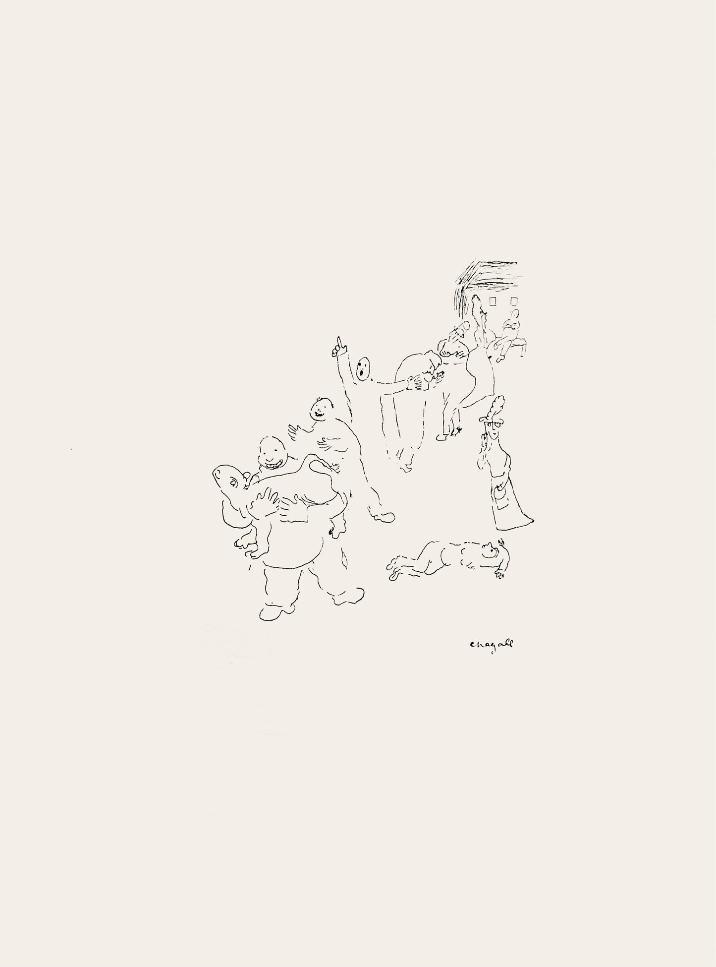 Marc Chagall, Composition, Suite Provinciale Avec 92 Dessins Indits De Marc Chagall, Lithograph