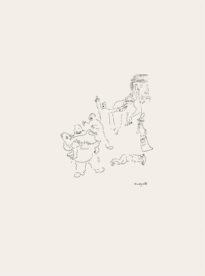 Marc Chagall, Composition, Suite Provinciale Avec 92 Dessins Indits De Marc Chagall, Lithograph