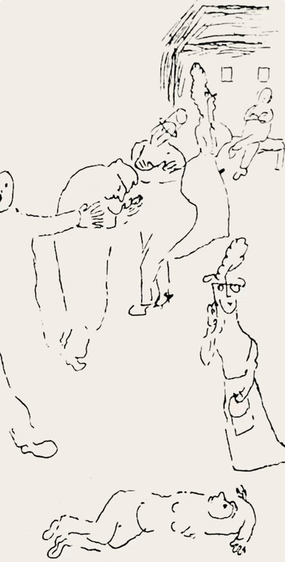 Marc Chagall, Composition, Suite Provinciale Avec 92 Dessins Indits De Marc Chagall, Lithograph