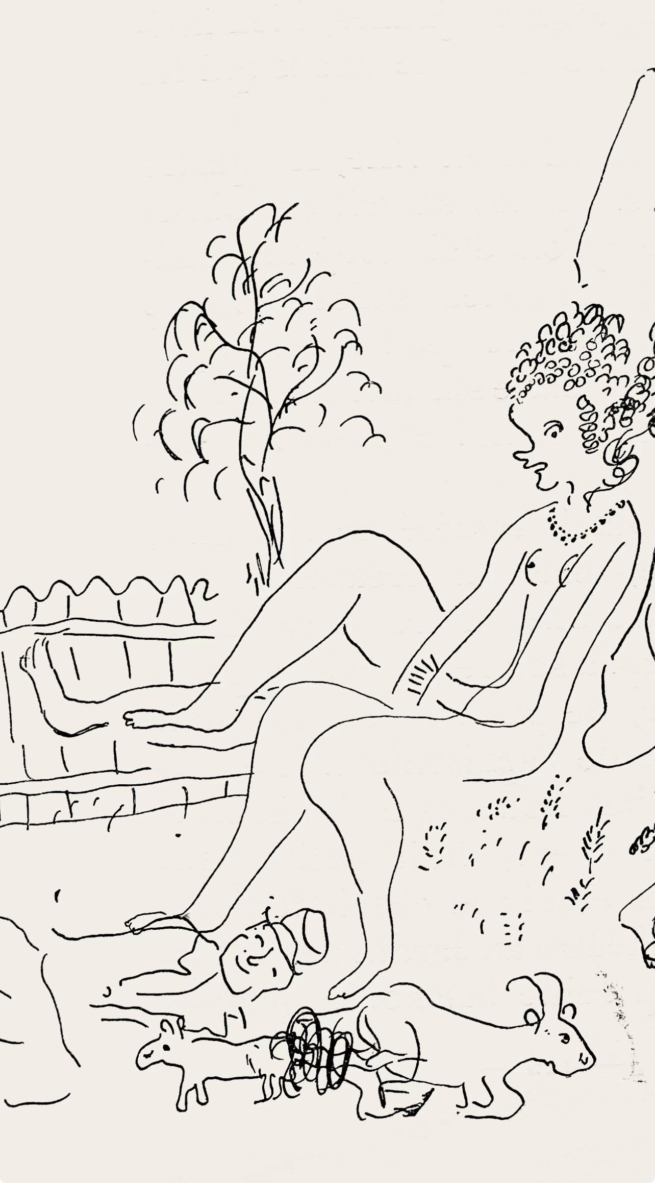 Marc Chagall, Composition, Suite Provinciale Avec 92 Dessins Indits De Marc Chagall, Lithograph